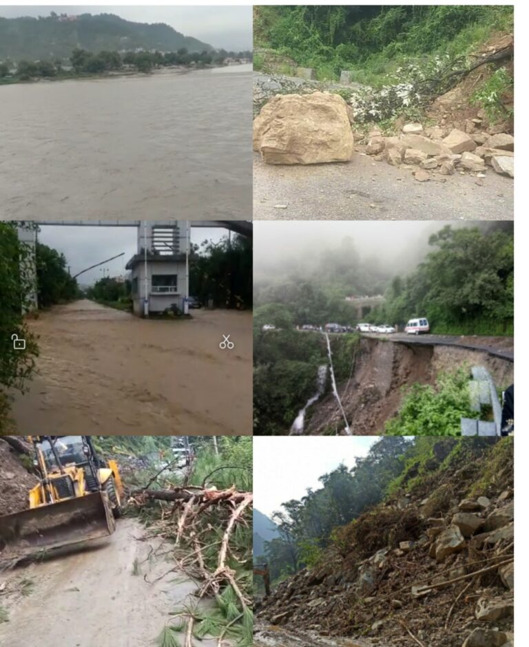 बारिश की वजह से उत्तराखंड की नदियाँ खतरे के निशान के पास बह रही