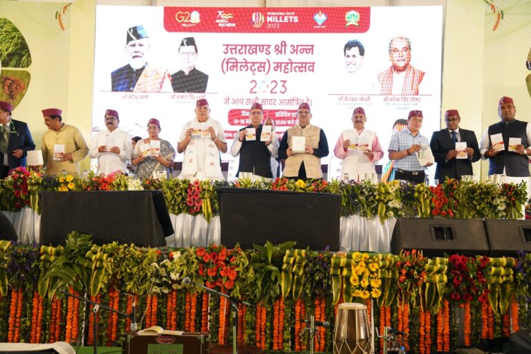 मुख्यमंत्री श्री पुष्कर सिंह धामी ने सर्वे स्टेडियम, हाथीबड़कला में श्री अन्न महोत्सव 2023 का शुभारंभ किया, देश में वर्ष 2023 को ’’मिलेट्स ईयर’’ के रूप में मनाया जा रहा है।
