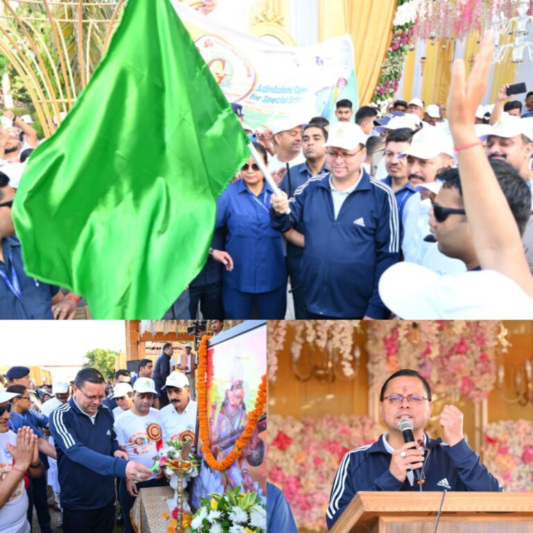 मुख्यमंत्री श्री पुष्कर सिंह धामी ने जोगीवाला में आयोजित मैराथन ‘‘ थैंक्यू मोदी जी फॉर जी-20 इन उत्तराखण्ड’’ का फ्लैग ऑफ किया।